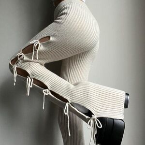 Danielle Guizio Cream Wide Leg Jumpsuit